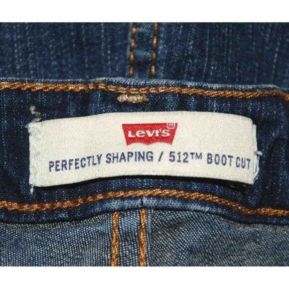 Levi's 512 Blue Jeans Size 22 Short Perfectly Shaping Bootcut Studded Stretch - Picture 8 of 10
